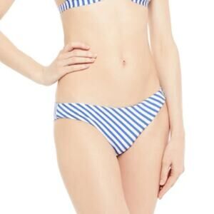 New -ONIA Lily Lurex Blue & White Stripe Bikini Bottom Size XS